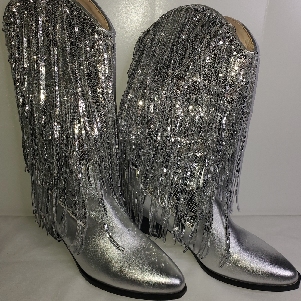 Silver Fringe Women's Boots